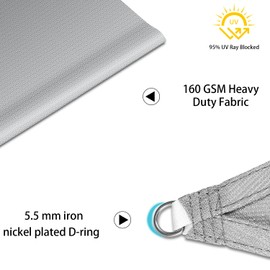 COARBOR 13'x13'x18' Sun Shade Sail Right Triangle Canopy Sunshine Block Heavy Duty Shade Fabric Cover for Outdoor Pergola Yard Patio Deck Carport Garden (Light Grey)