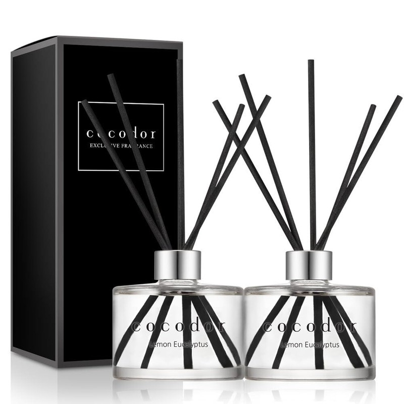 COCODOR Signature Reed Diffuser Set/Lemon Eucalyptus / 6.7oz /2 Pack/Home