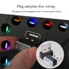 Febrytold 4Pcs Blue USB Car Interior Atmosphere Lamps, Universal Mini