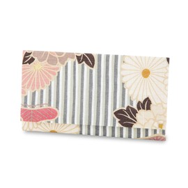 Noren Retro Flower Paper Holder (Pink Beige), Made in Japan, Cloth Bag, Tea Ceremony Tool, For Tea Ceremony, Hatsukan