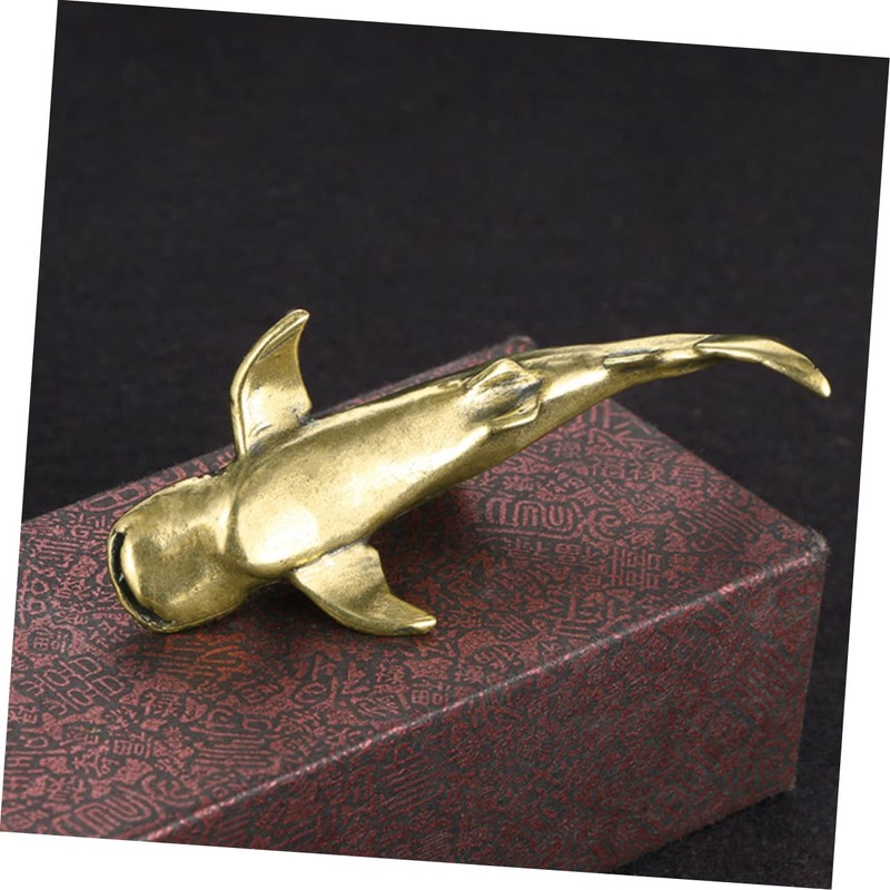 Ciieeo 3pcs Brass Craft Shark Decor Shark Shaped Desktop Decoration