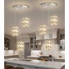 3-Lights Modern Crystal Pendant Lights for Kitchen Island LED Dimmable