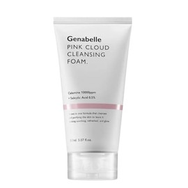 Genabelle- Espuma limpiadora Pink Cloud: limpiador facial hidratante suave con ácido salicílico y polvo de calamina