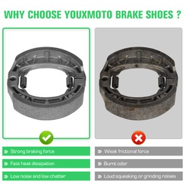 Youxmoto Front Rear Brake Shoes Fit for Honda NS50 QA50 ZB50/ C70 CT70 SL70 XL70 XL75 XR75/ NH80 CH80 EZ90/ SL100 XL100 CT110/ CH125 CB125 CL125 NH125 SL125 XL125 CH150 Brakes Drum Shoes Pads