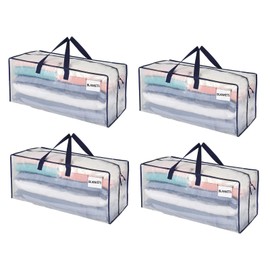 VENO 4 Pack Heavy Duty Moving Bags with Backpack Straps, Zippers & Handles, Extra Large Packing Bags for College Dorm Essentials, Moving Supplies Alternative to Cardboard Moving Boxes