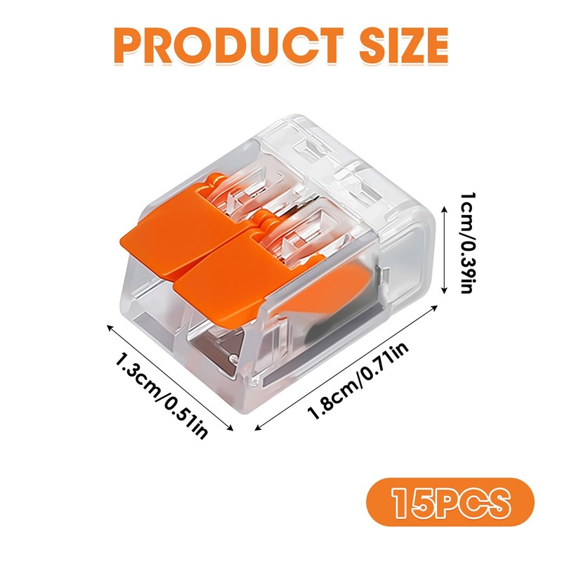 15 Pcs Automatic Terminals Cable Connection Terminal Block Electrical Terminals