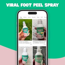 Freeman Flirty Feet Spray Instantáneo de Peeling para Pies, Máscara Exfoliante para Pies para el Verano, Hidratante y Suavizante para Talones Secos y 