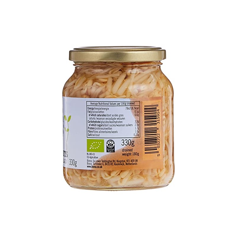 Biona Organic Bean Sprouts - in Glass Jar 330g