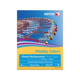 Xerox® Vitality Colors™ Pastel Plus Multipurpose Printer Paper, Letter Size, 24 Lb, 30% Recycled, Goldenrod, Ream Of 500 Sheets