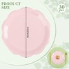 Houuqe 30pcs Pink Party Plates Scalloped Paper Plates 9 Inch