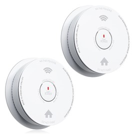 SITERWELL Smoke Detector 10 Year Battery Operated, Smoke Alarm with Photoelectric and Rlectrochemical Sensors, Fire Alarm with Bilingual Voice Alerts for Bedroom, Meets UL217-9th Standards, 2 Pack