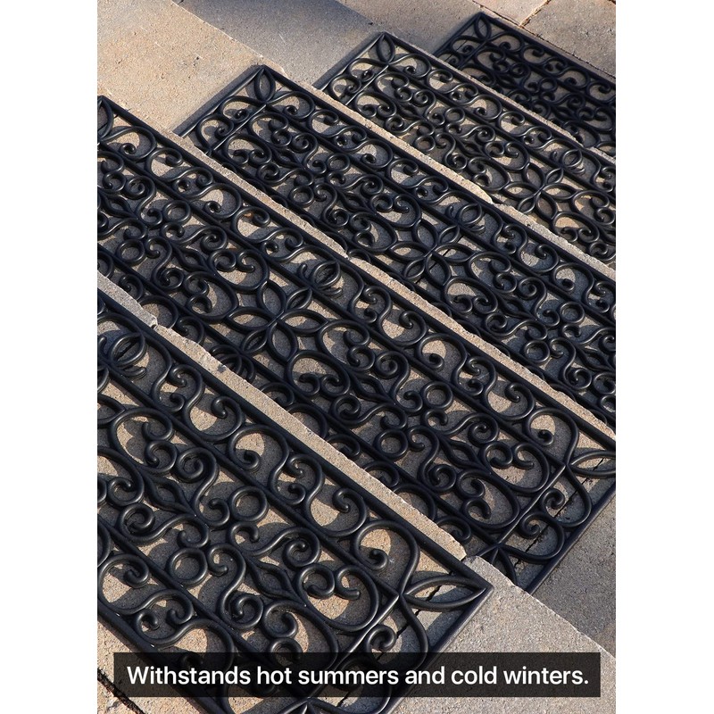 Rubber Stair Treads Non-Slip Outdoor 35”x10” (5-Pack) – Anti-Slip Step