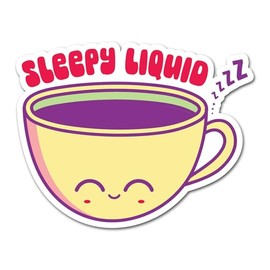 2 x 10cm Coffee Vinyl Stickers - Sleepy Liquid Neurodiversity Neurodivergent Awareness Autism Hidden Disability Decal Sticker #82470