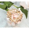 Gyn&Joy Clear Crystal Rhinestone Floral Wreath Pin Brooch BZ005, Metal,