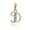 NKlaus Women's Necklace Pendant Letter with 3 White Diamonds 333