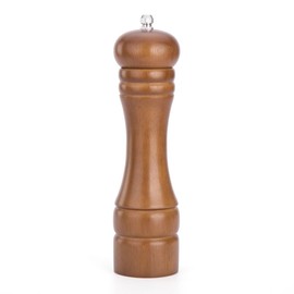 IEOVO 8" Wood Pepper Mill, Solid Wood and Adjustable Ceramic Grinder, Brown