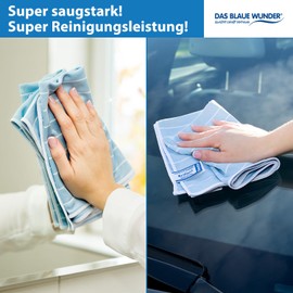 Das blaue Wunder Brilliant Cleaning Cloth, Cleaning Cloths, Streak and Lint-Free, Window Cloth, Bamboo I (Colourful, 5)