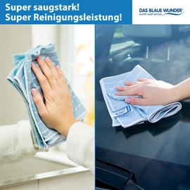Das blaue Wunder Brilliant Cleaning Cloth, Cleaning Cloths, Streak and Lint-Free, Window Cloth, Bamboo I (Colourful, 5)