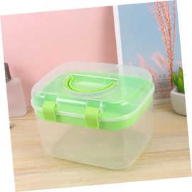 Mikinona Cosmetics Storage Box Portable Double Layer Plastic Organizer for Home Use Random Compact and Lightweight Design for Easy Cleaning and Access