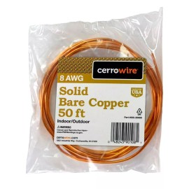 ACDC Wire And Supply Cerrowire 50 ft. 8-Gauge Solid SD Bare Copper Grounding Wire