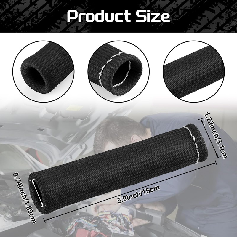 JUSTTOP 8PCS Spark Plug Wire Heat Shield Sleeve 2500°Spark Plug