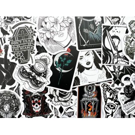 10 Random Mystery Goth Dark Stickers Creepy Devil Skull