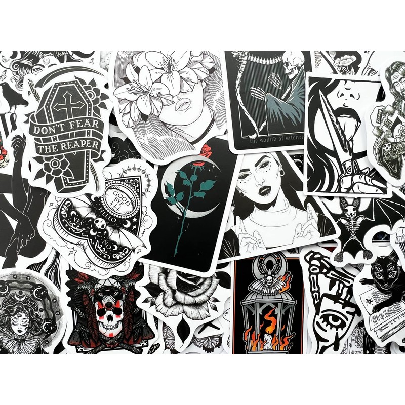 10 Random Mystery Goth Dark Stickers Creepy Devil Skull