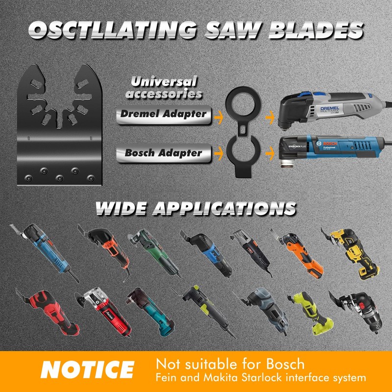 nuyikaso 5Pcs Multi Tool Blade Set for Wood Plastic Include