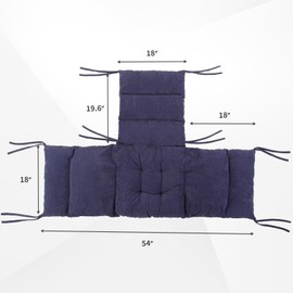LYLNBYWK Wheelchair Cushions, Wheelchair Seat Cushions with Armrest Pads and Non-Slip Ties, Fits 18" Wheelchair, Relieve Sciatica, Back, Coccyx, Prevent Pressure Sores, Dark Blue