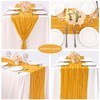 Fivenl Boho Gauze Table Runner - 35x72 Inch, Rustic Cheese