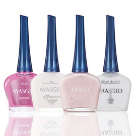 MASGLO Tradicional – Set of 4 Nail Polishes 13-Free Clean Mix, Up to 7 Days of Wear, High-Coverage & Glossy Finish – (0.5 oz Each)