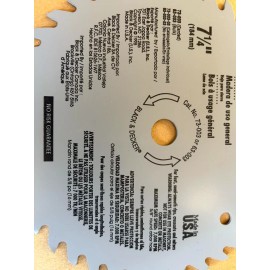BLACK+DECKER Black & Decker 7-1/4 General Purpose Wood Cutting Circular Saw Blades 5 Pack