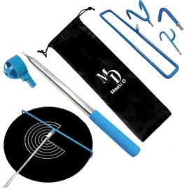 MD 5 in 1 Extendable Disc Golf Retriever. (16FT) Telescopic Disc Golf Retriever Durable Stainless Steel Frame,Multi-Hook Grabber with Carry Bag, Disc Golf Accessories for Tree Bushes & Water.