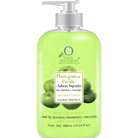 VIVONATURAL Jabón Líquido Para Manos Y Cuerpo Manzana Americana 480ml