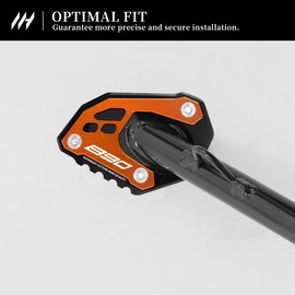 MotHeart Robust Side Stand Magnification for 890 SMT 2023-2024 890 Adventure 2020-2023 890 Adventure R 2020-2024 Motorcycle Support Accessories 890 smt Adventure Accessories (Orange & Black)