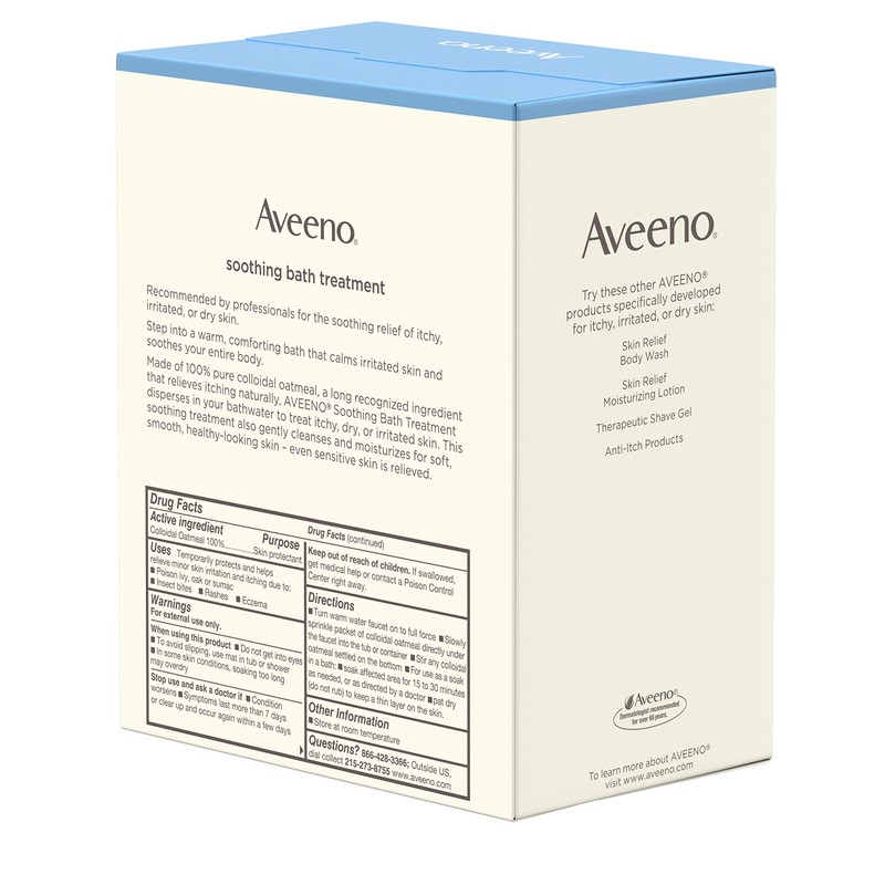 Aveeno Soothing Bath Treatment For Itchy, Irritated Skin, 8 Count