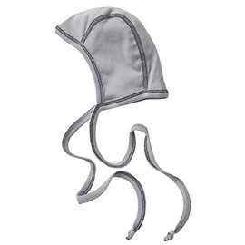 Newborn Baby Bonnet - Infant Ear Protection Hat Pilot Cap, Sizes 0 to 12 Months, Organic Cotton (Grey, EU 50/56 / 0-3 Months)