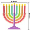 Mini Hanukkah Children Wooden Chanukah Menorah Multicolor with Removable Candles