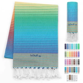 LeStoff The Traditional Hammam Towel, Beach Towel, Bath Towel, Sauna Towel, Shower Towel, Spa, Sports, Yoga, Travel, 100% Organic Cotton, Sustainable, Natural, Soft and Prewashed. (95 x 180 cm,