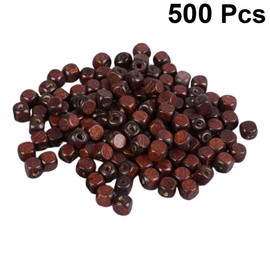500PCS Wood Beads Square Spacer Beads Loose Beads Cube Jewelry Making Accessories for DIY Crafts Earrings Bracelets Necklace 10MM Coffee