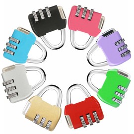 ZPLIUST 3 Digit Combinations Padlock The Safe Cipher Lock Resettable Code Lock, Color Locks (Model1-8Pack)