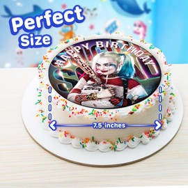 7.5 Inch Edible Cake Toppers – Scary Queen Themed Birthday Party Collection of Edible Cake Decorations
