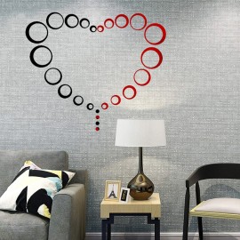 Aqrichfox 24Pcs Acrylic Circle Mirror Wall Stickers Diy Decals Modern