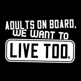 Adults on Board Car Vinyl Decal - Cute and Safety Sign Window Decal - Easy to Apply and Highly Visible - Adult car Vinyl Decal (Matte White)