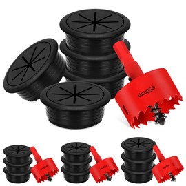 Glarks 6pcs 50mm Flexible Desk Cable Grommet, Desk Cable Hole Covers with Hole Saw, Wire Hole Cover, Desk Cord Hole Cover, Table Wire Cable Ring Hole Cover for Office and Home Table Cable