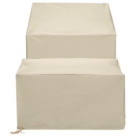 Crosley Furniture Patio Furniture Covers, Waterproof 2-Piece Cover Set for Outdoor Chair and Table/Ottoman, Tan