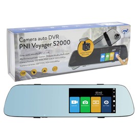 Auto-DVR-Kamera PNI Voyager S2000 Full HD, integrierter 1080P 170-Grad-Rückspiegel, 5 Zoll, IPS-Touchscreen, auf den Rückspiegel und die 120-Grad-VGA-Rückfahrkamera angewendet, Nachtmodus, Parkmodus