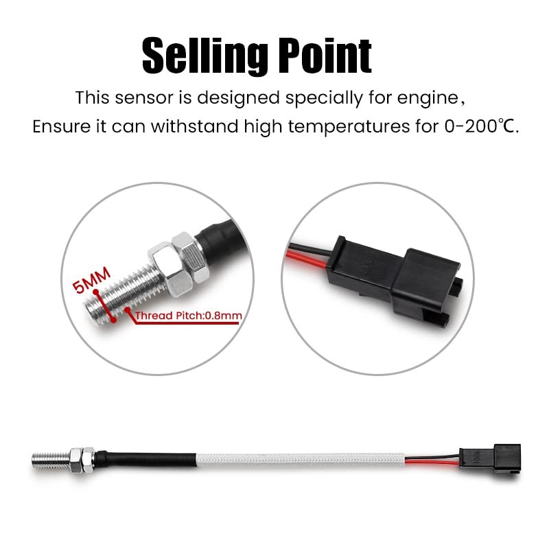 Motorcycle 4-in-1 Multifunction Gauge Mini 4 Meter (RPM Tachometer+Cylinder Head