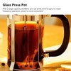 Glass Press Pot 600ml Transparent Stainless Steel Filter Heat Resistant