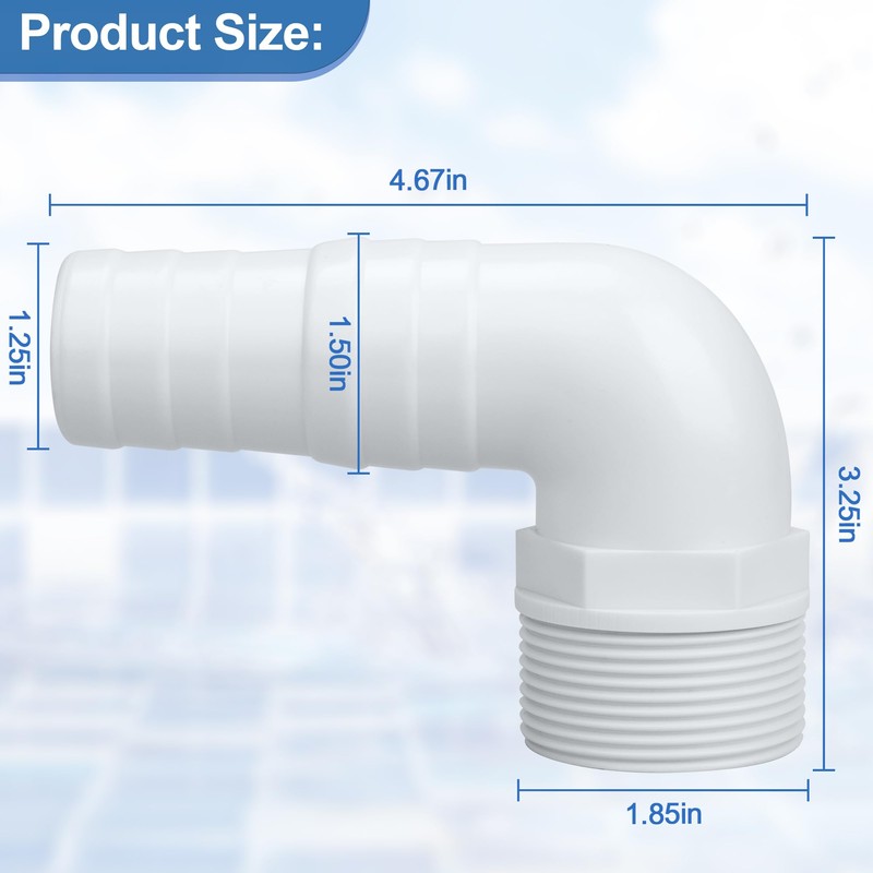 1 1/2" Pool Hose Adapter Fitting for Above Ground Pool